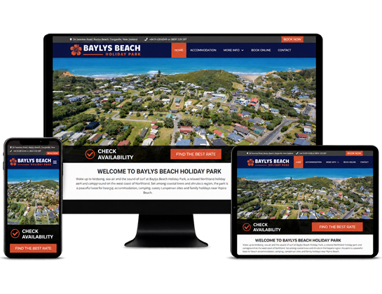 Holiday park website design example
